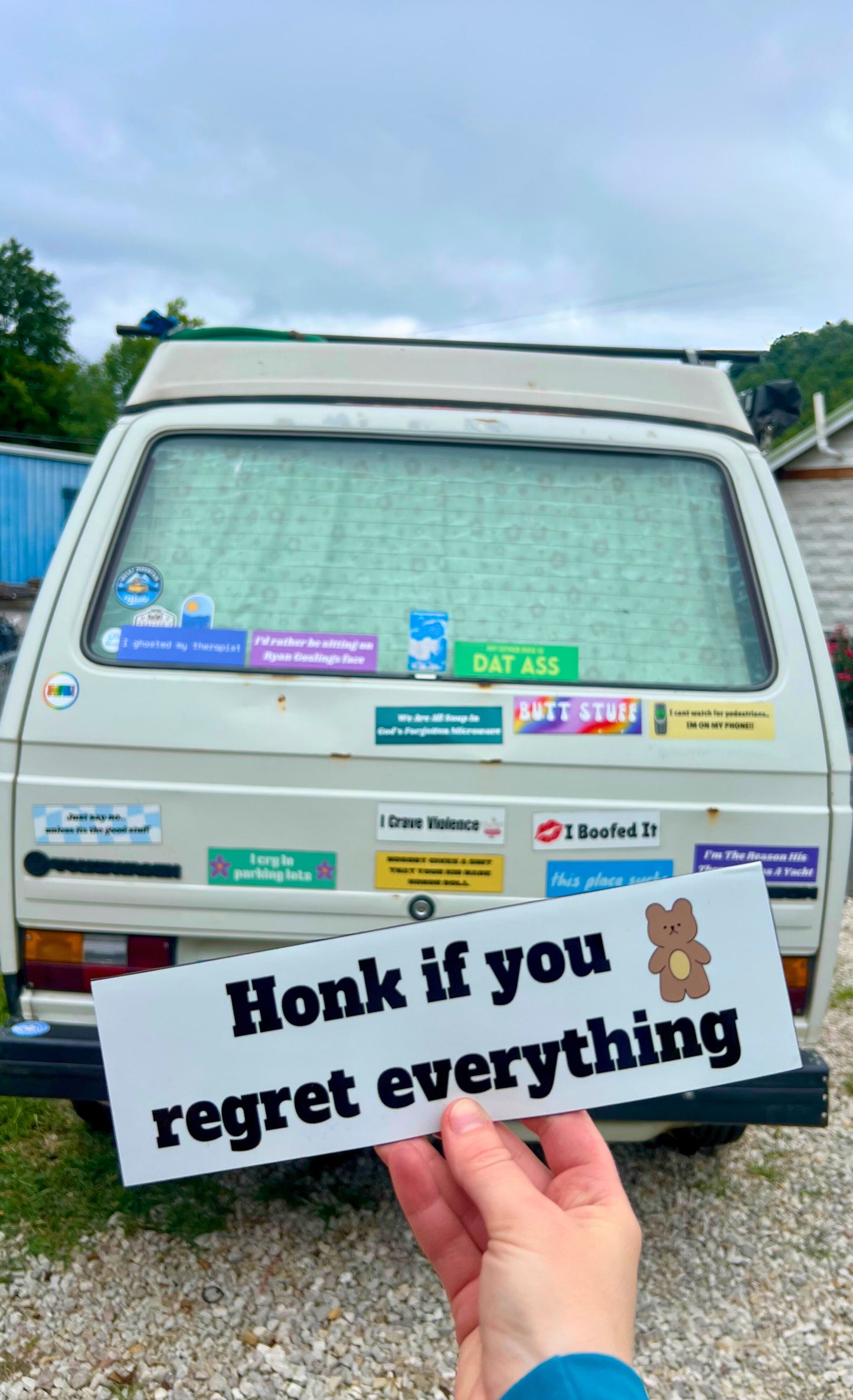 Honk if You Regret Everything Sticker
