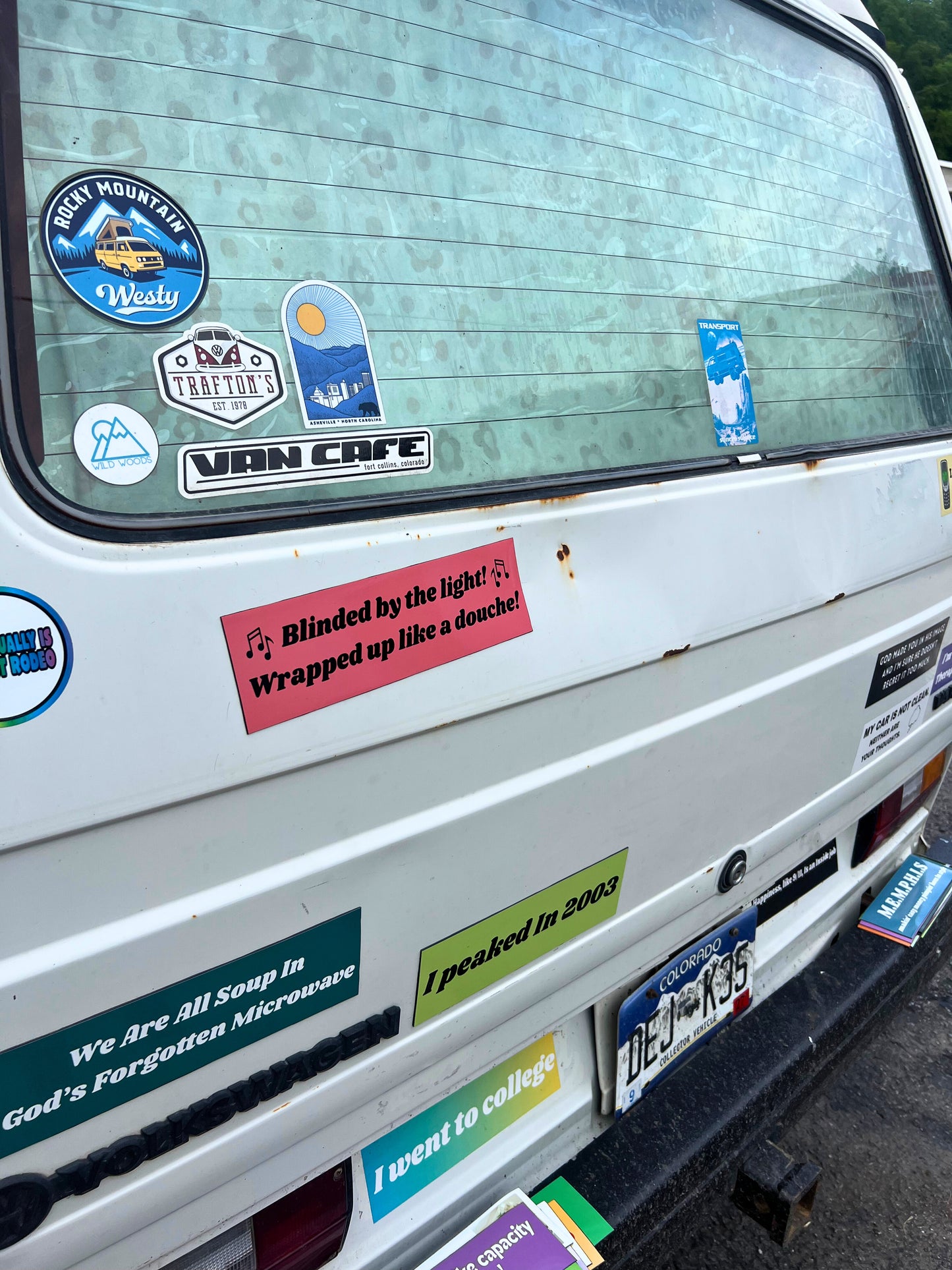 Blinded By The Light! Wrapped up like a douche! Sticker/ Magnet