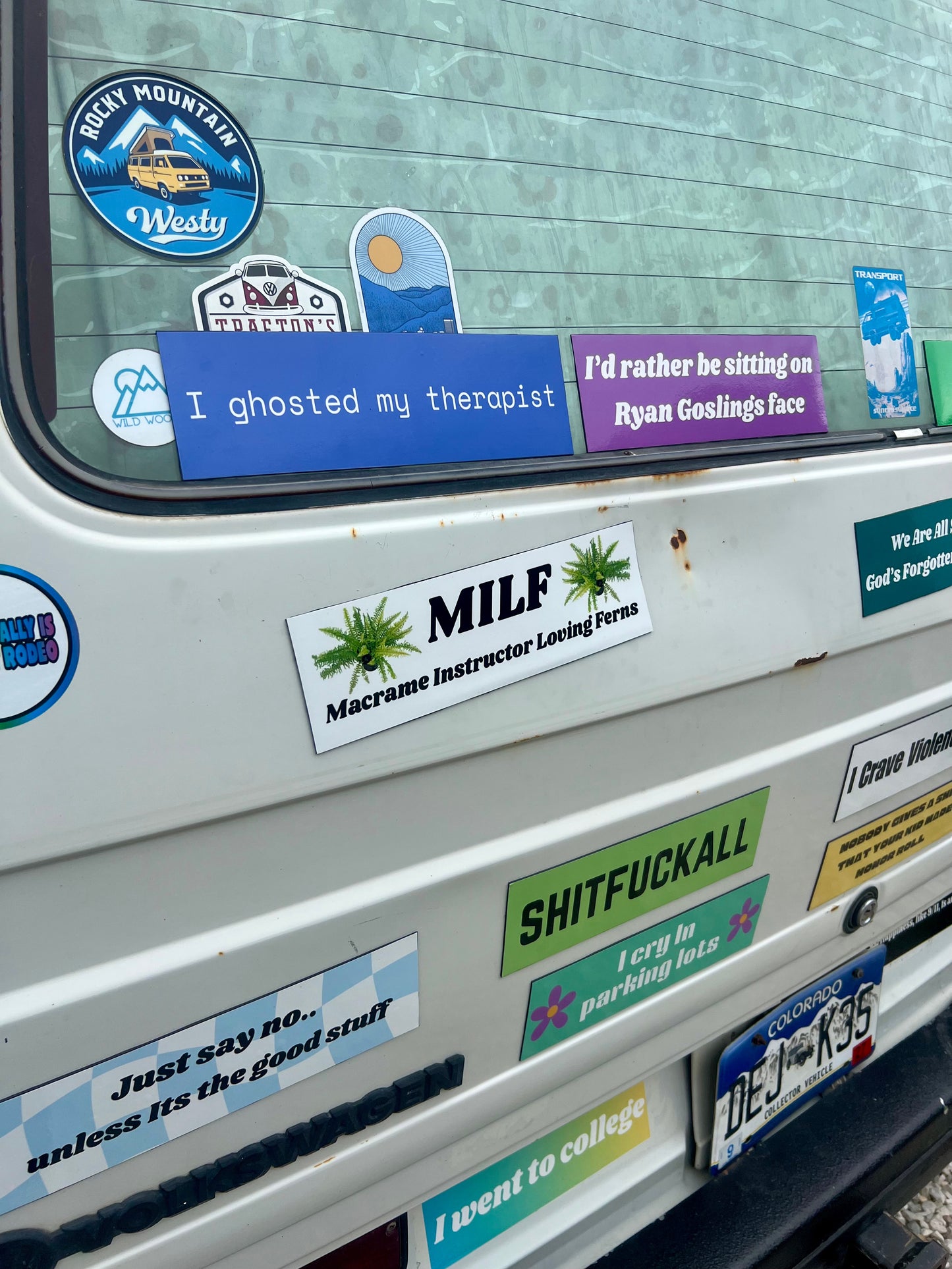 MILF pun macrame ferns Sticker