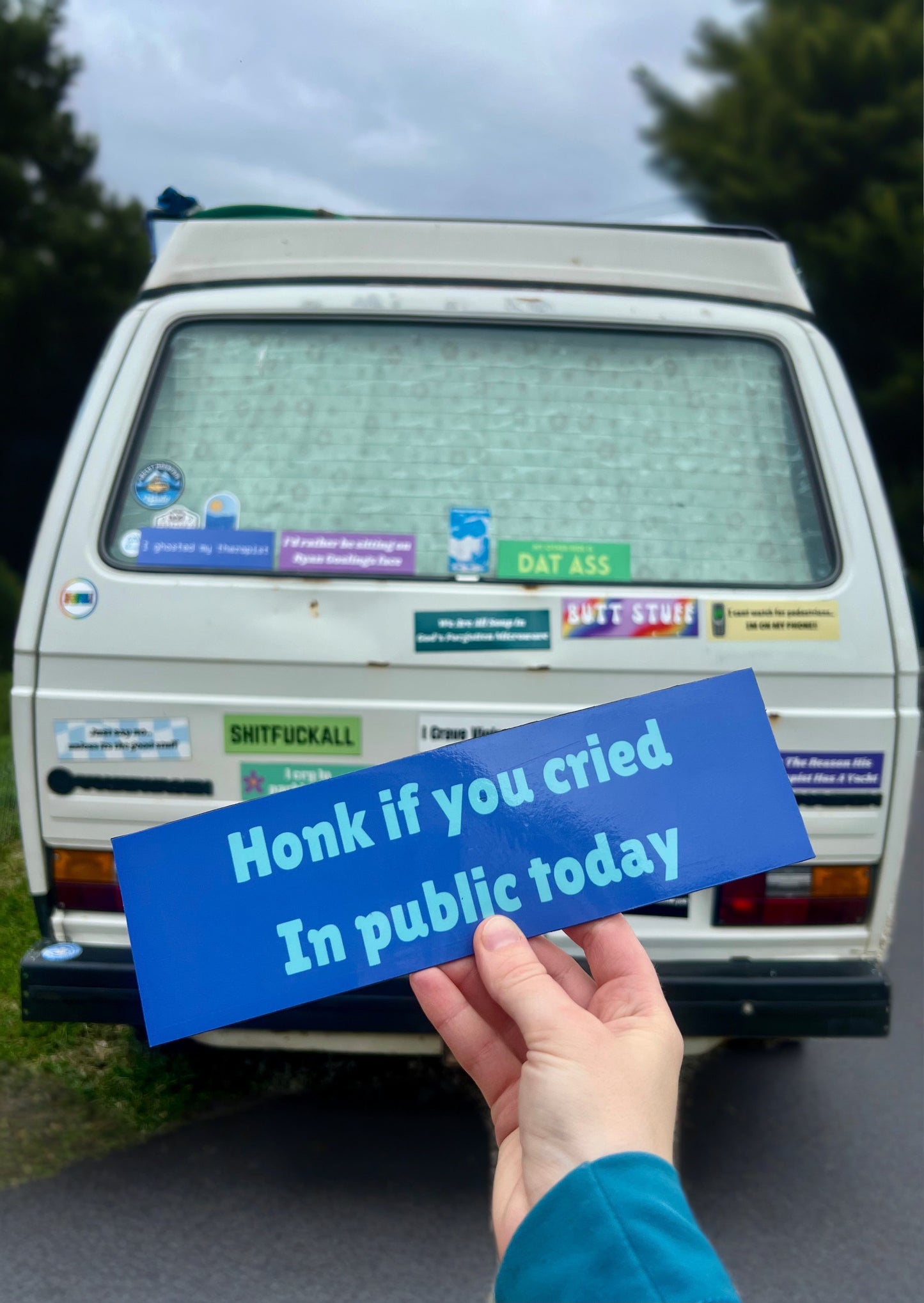 Honk If You Cried In Public Today Sticker