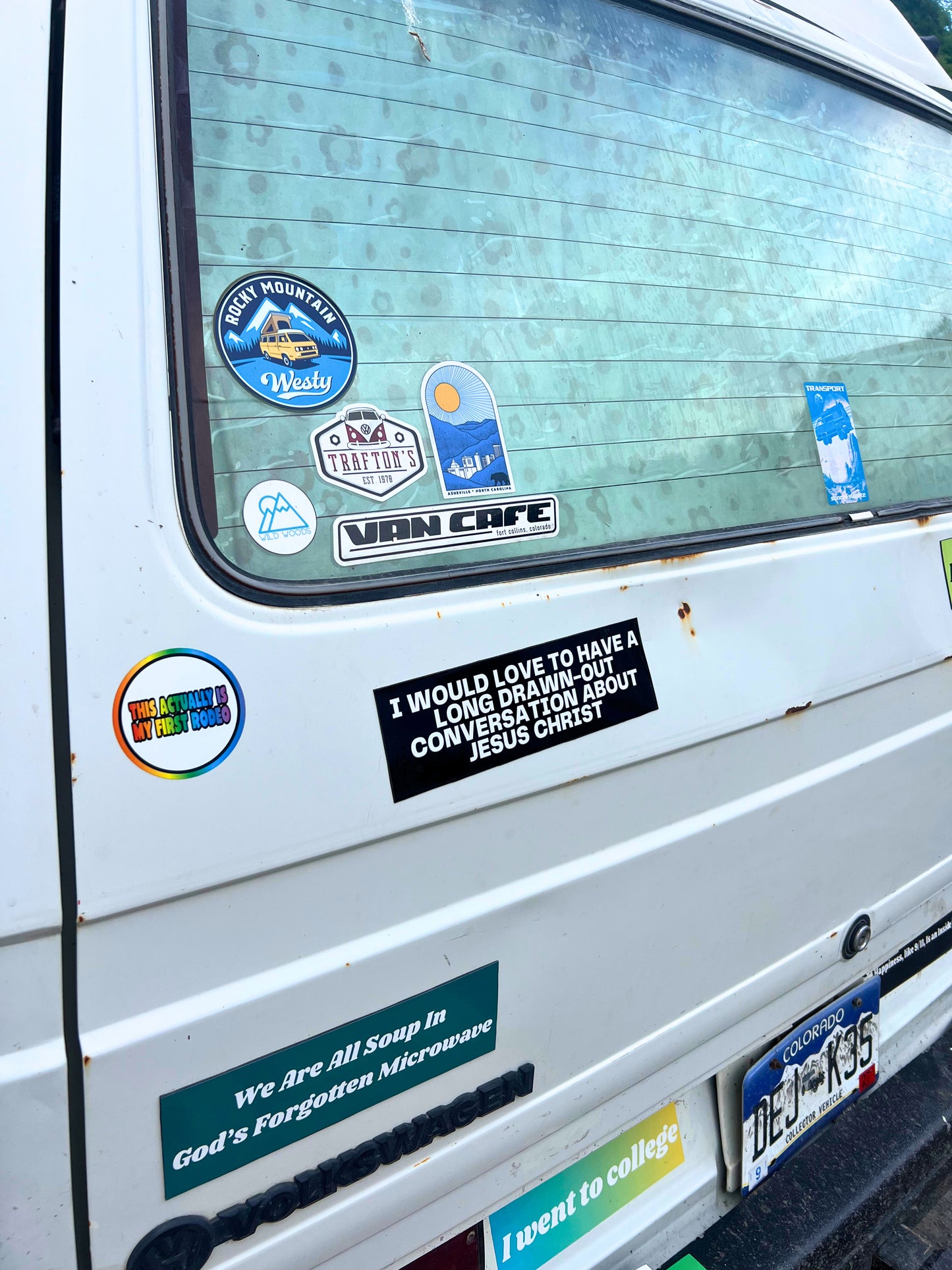 I Would Love to Have a Long Drawn-Out Conversation About Jesus Christ Sticker