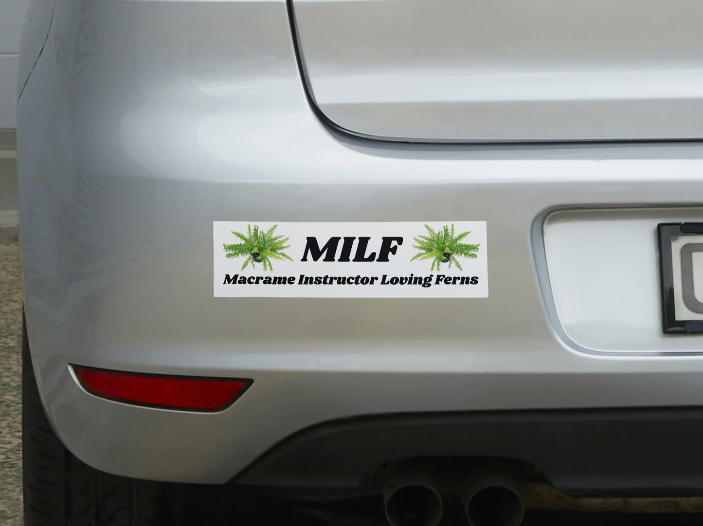 MILF pun macrame ferns Sticker