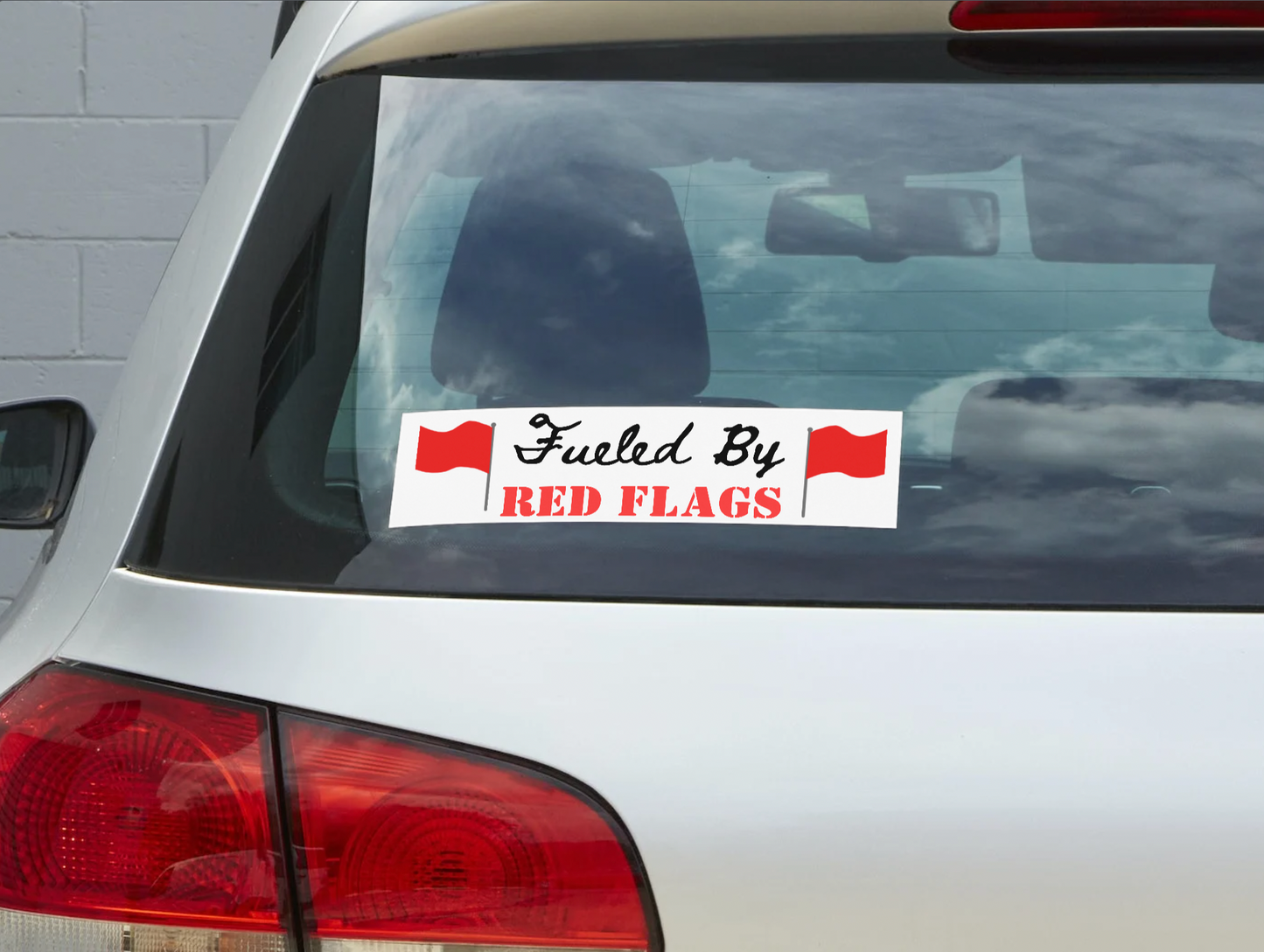 Fueled By Red Flags Sticker