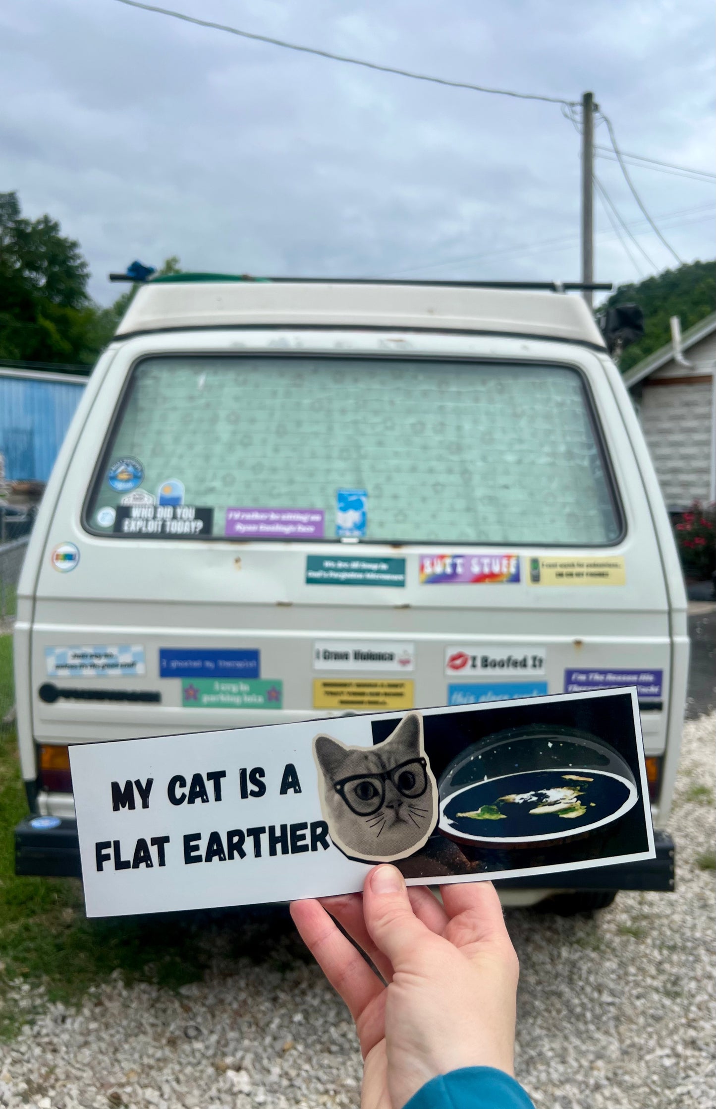 My Cat is a Flat Earther Sticker