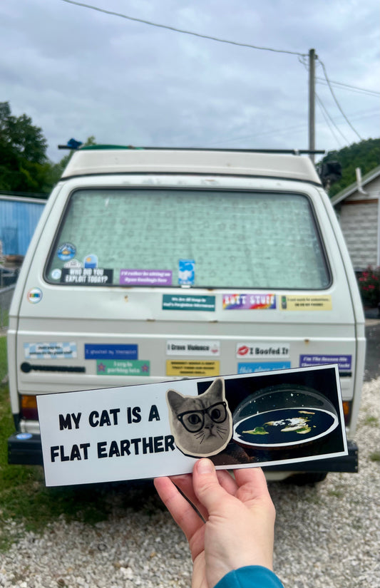 My Cat is a Flat Earther Sticker